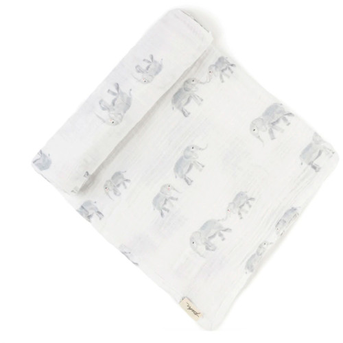 Organic Muslin Swaddle - Elephant