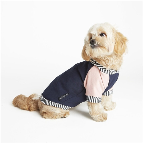 Love Thy Beast Bamboo Fleece Hoodie - Pink/Navy, M (10-15lb, 10