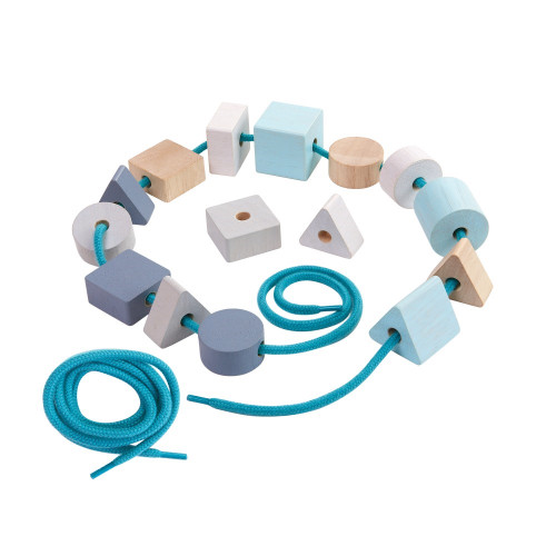 Wooden Lacing Beads - Geo Shapes