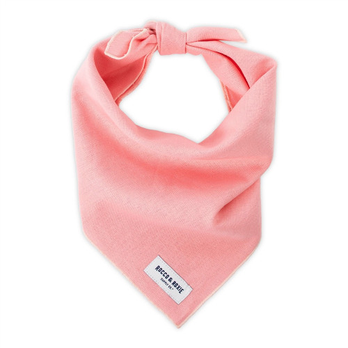 Dog Bandana - Pink Linen, Medium (15-17