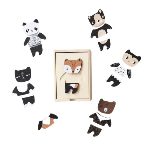 Mix & Match Wooden Animal Tiles
