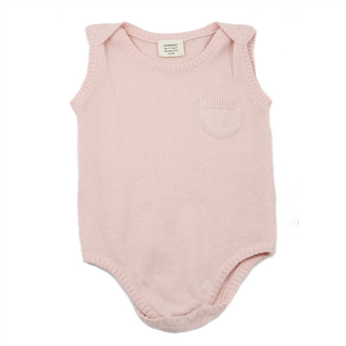 Organic Knit Sleeveless Bodysuit - Blush, 0-3m