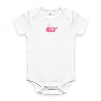 Organic Babybody - pink whale