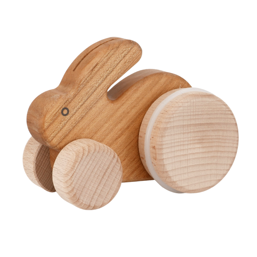 Little Hopping Rabbit Push Pull Toy - Natural