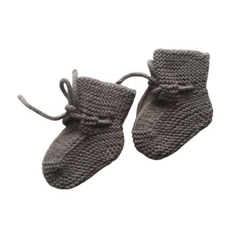 Organic Baby Booties - Grey