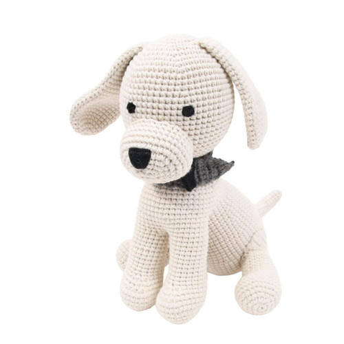 Hand Knit Organic Stuffed Dog - Dash