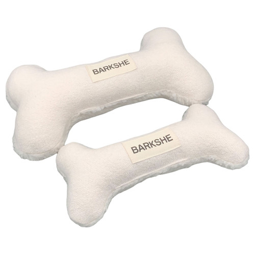 Eco Friendly Squeaky Bone - Cream, Small