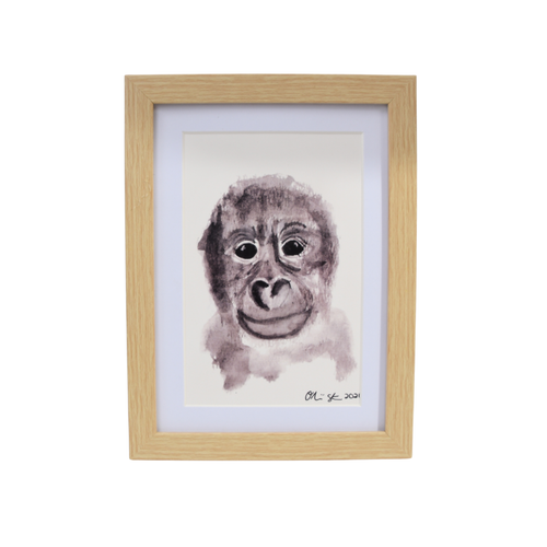 Gorilla Watercolor Art Painting