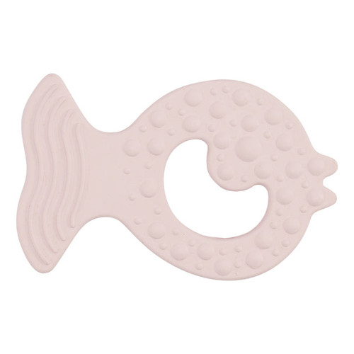 Natural Rubber Teething Ring - Pink Fish Teether