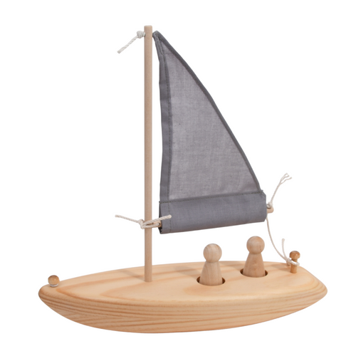 Toy Sailboat - Wooden Toys made in USA - Exclusive Grey