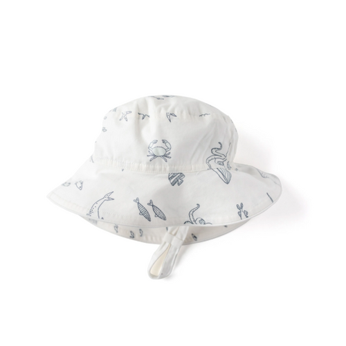 Organic Cotton Sun Hat - Life Aquatic, 12-18m