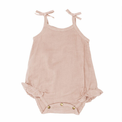 Organic Muslin Romper - Rosewater