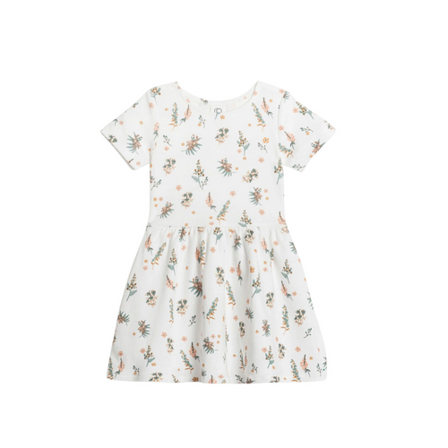 Organic Baby Swing Dress - Short-Sleeve, Floral Print 6-12m
