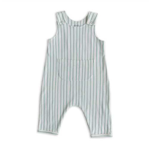 Organic Cotton Overall - Green Stripes, 2T