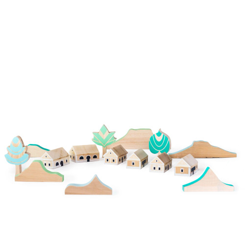 Wooden Blocks Houses and trees