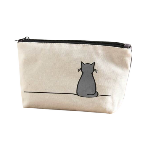 Zipper Canvas Bag - Cat