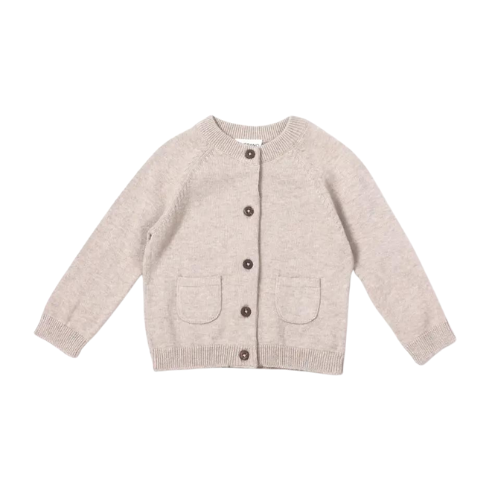 Organic Cardigan Sweater - Oatmeal, 3-6m