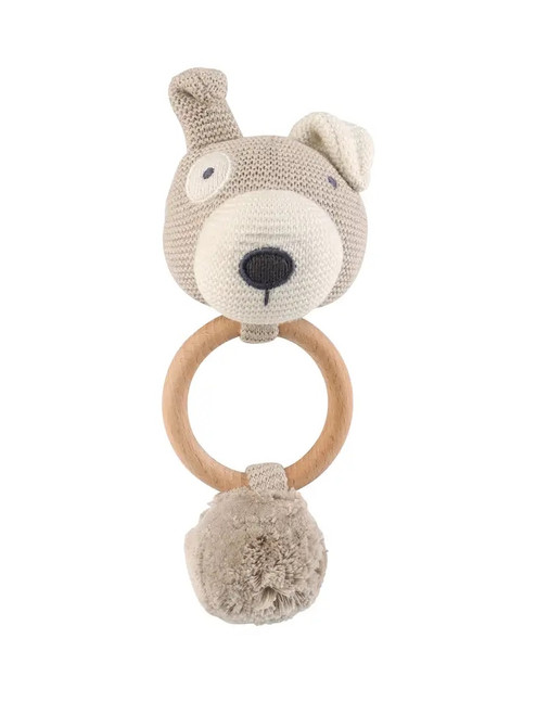Organic Baby Rattle - Dog