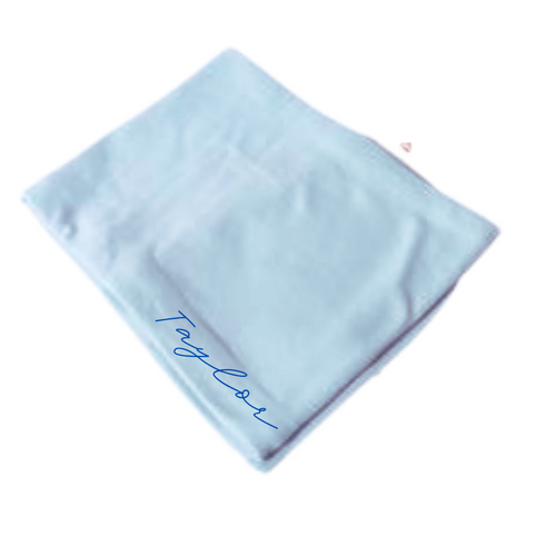 Custom Baby Blanket with Embroidered Name Blue