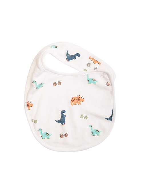 Baby Bib for Boy - Organic Cotton Dinosaur Print
