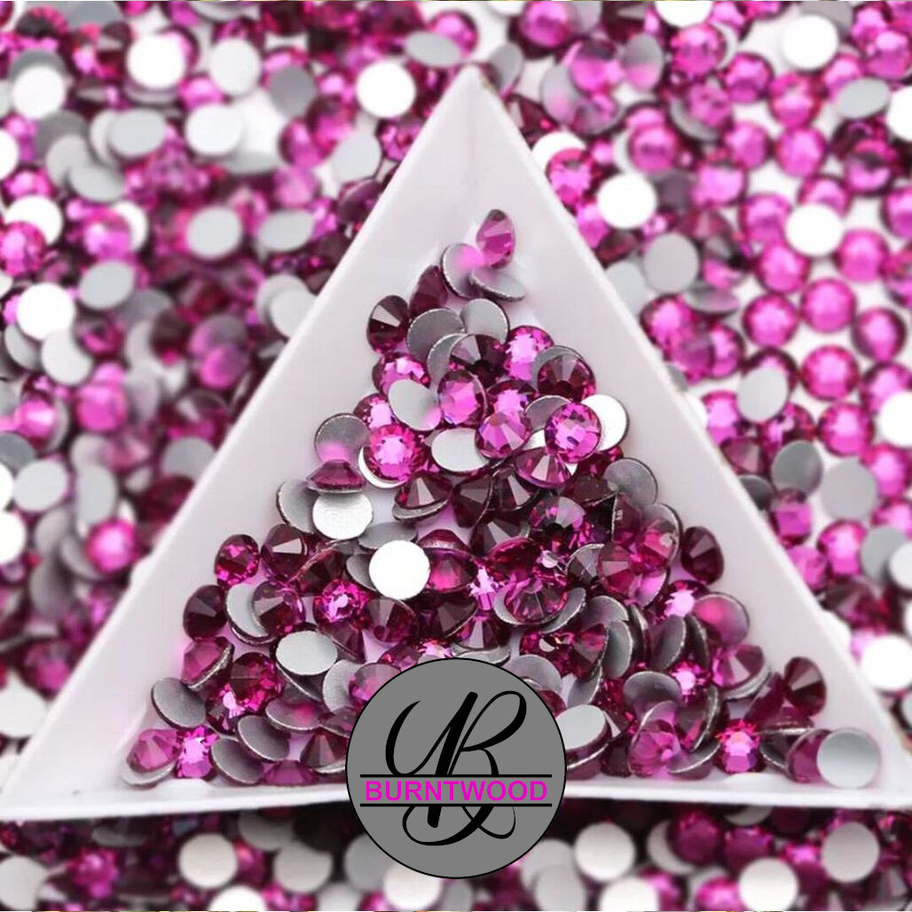 Glass Flatback Rhinestone - Fuchsia