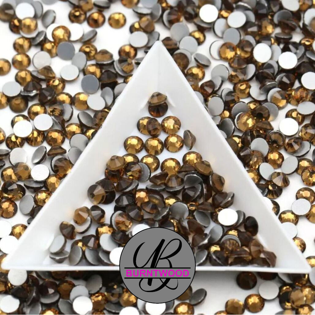 Glass Flatback Rhinestone - Smoked Topaz