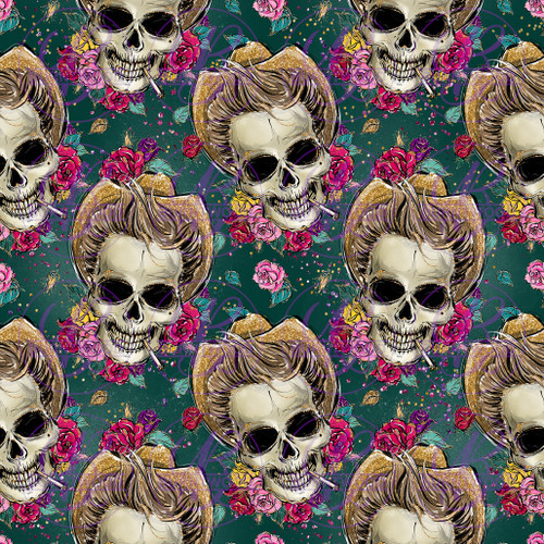 Floral Skull Seamless 1301