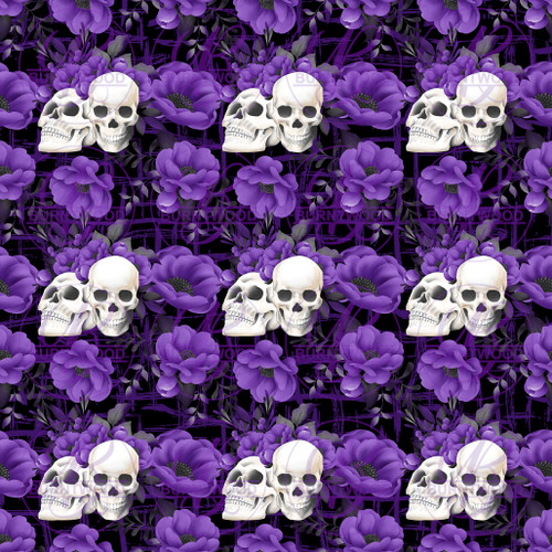 Floral Skull Seamless 1306