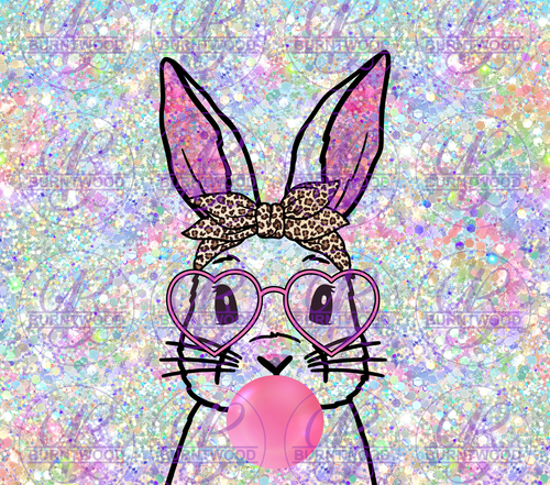 Bunny with heart glasses glitter 10330