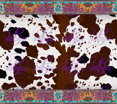 Tooled Leather and Cow Print 10386
