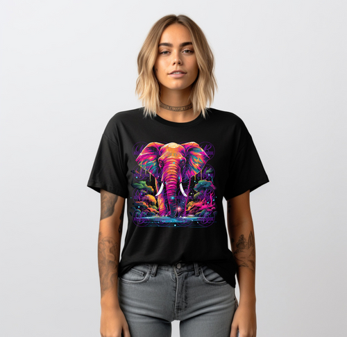 DTF- Elephant ( Black Apparel Only)  1024