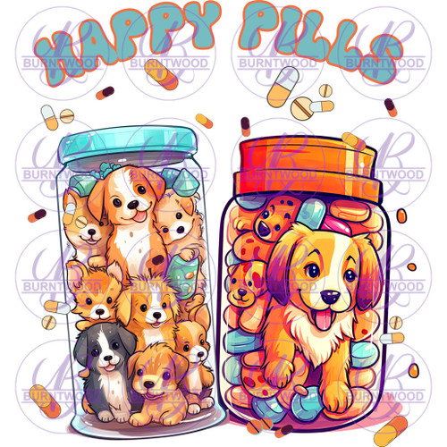 UV DTF Decal - Dog Happy Pills 6654