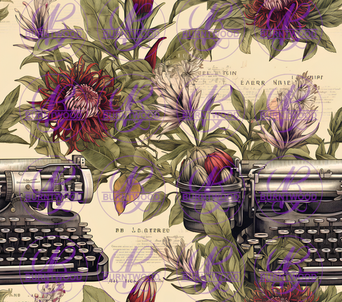 Floral Typewriter 10799