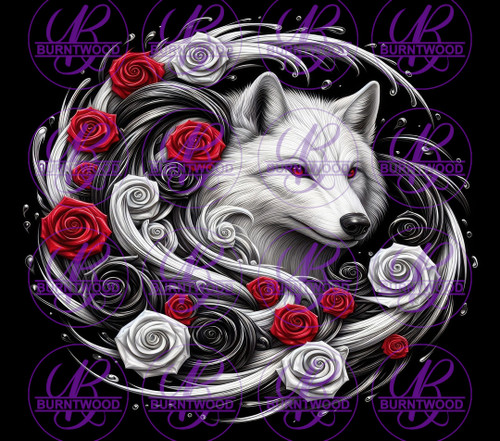 Wolf With Roses 10733