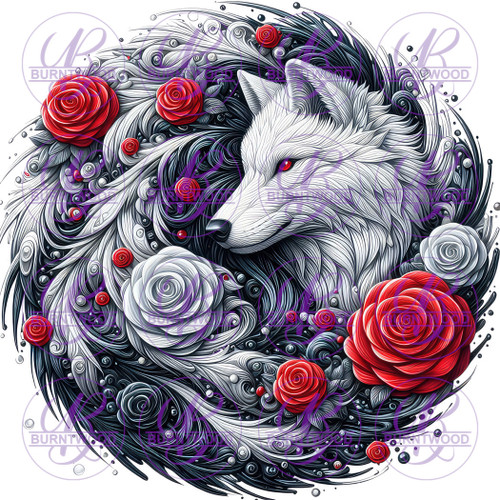 Wolf And Roses 6994