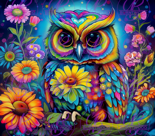 Owl With Flowers 7479