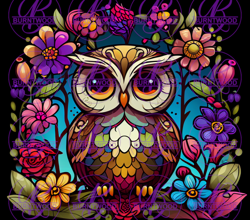 Owl With Flowers 7478
