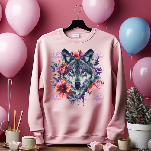 DTF - Floral Wolf 1555