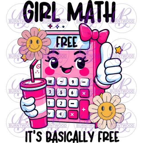 UV DTF Decal - Girl Math 7262