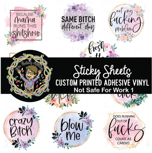 MNG Sticky Sheet - Not Safe For Word Decal Sheet 1- Peek-A-Boo