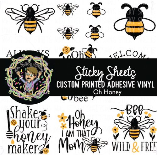 MNG Sticky Sheet - Oh Honey Decal Sheet 1- Peek-A-Boo