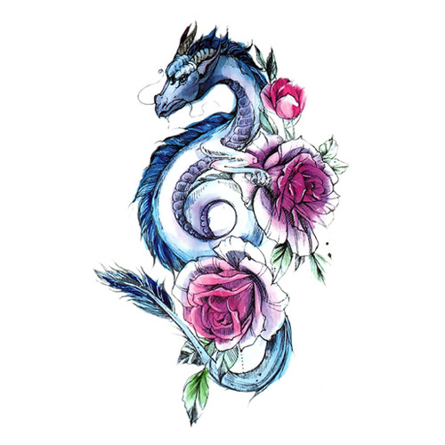 Temporary Tattoo, TBS-8109, Dragon 8109, 4.75" x 7.5"