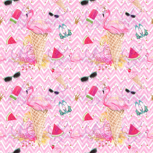 Flamingo Ice Cream Seamless 0225