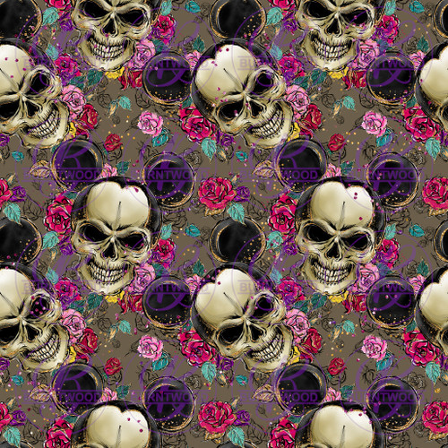 Floral Skull Seamless 1275