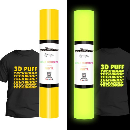 Teckwrap 3D Puff Glow In The Dark HTV - Yellow
