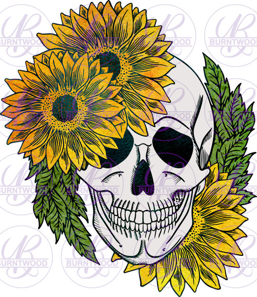 Yellow Floral Skull 0616