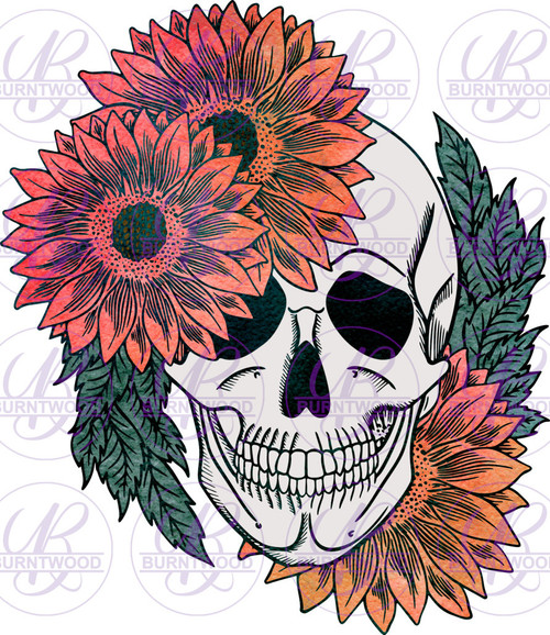 Red Floral Skull 0615