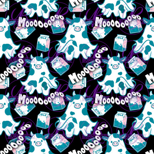 Hex Reject - Boo Cow Teal Seamless 4007