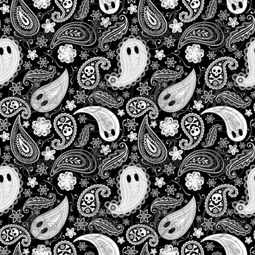 Hex Reject - Paisley Ghost Black Seamless 4019