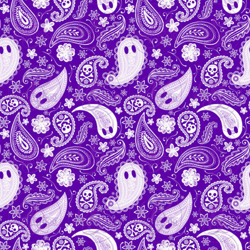 Hex Reject - Paisley Ghost Dark Purple Seamless 4023